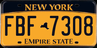 NY license plate FBF7308