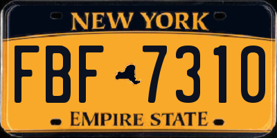 NY license plate FBF7310