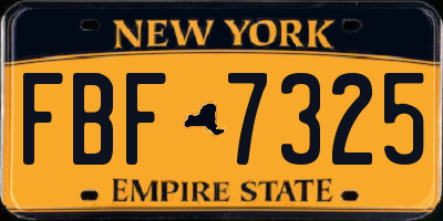 NY license plate FBF7325