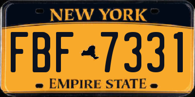 NY license plate FBF7331