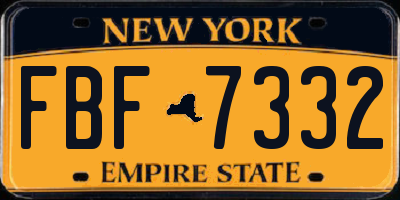 NY license plate FBF7332