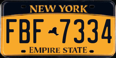 NY license plate FBF7334