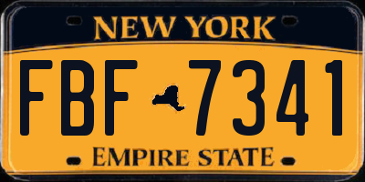 NY license plate FBF7341