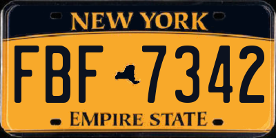 NY license plate FBF7342