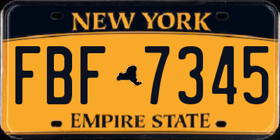NY license plate FBF7345