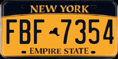 NY license plate FBF7354