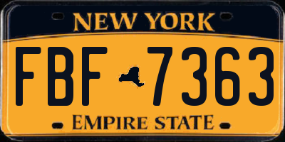 NY license plate FBF7363