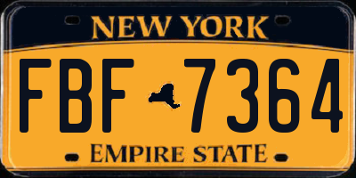 NY license plate FBF7364