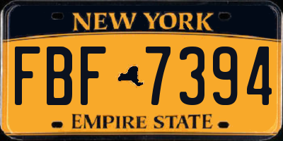 NY license plate FBF7394