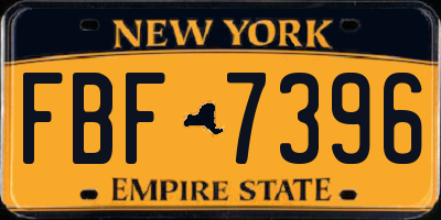 NY license plate FBF7396