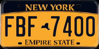NY license plate FBF7400