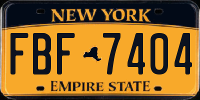 NY license plate FBF7404