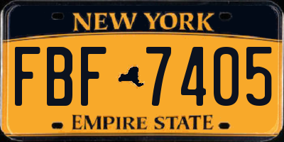 NY license plate FBF7405