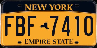 NY license plate FBF7410