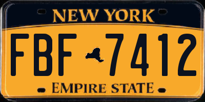 NY license plate FBF7412
