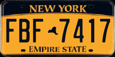 NY license plate FBF7417