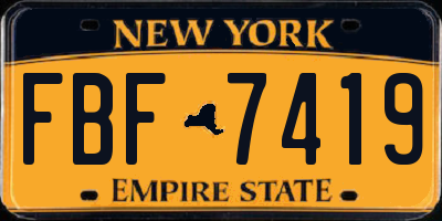 NY license plate FBF7419