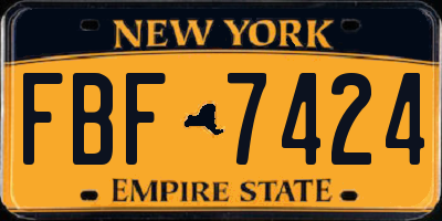 NY license plate FBF7424