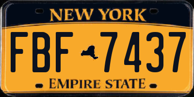 NY license plate FBF7437