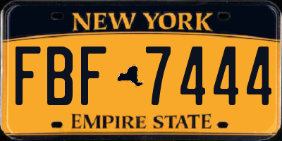 NY license plate FBF7444