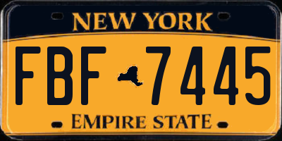 NY license plate FBF7445