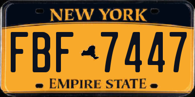 NY license plate FBF7447