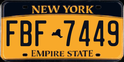 NY license plate FBF7449