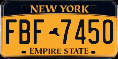 NY license plate FBF7450