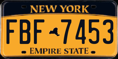NY license plate FBF7453