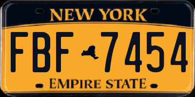NY license plate FBF7454