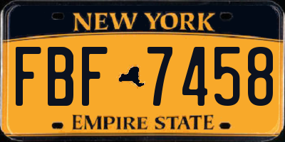 NY license plate FBF7458