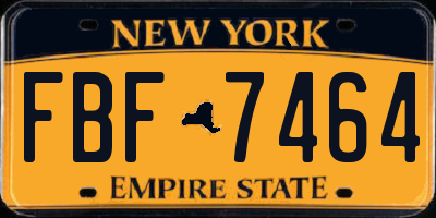 NY license plate FBF7464