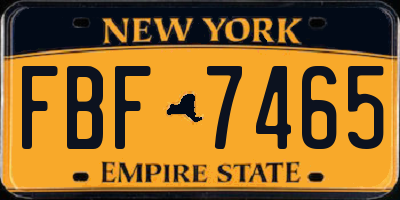 NY license plate FBF7465
