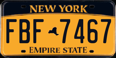 NY license plate FBF7467