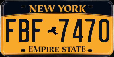 NY license plate FBF7470