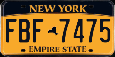 NY license plate FBF7475