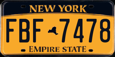 NY license plate FBF7478