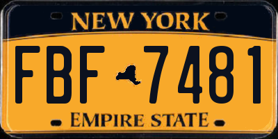 NY license plate FBF7481