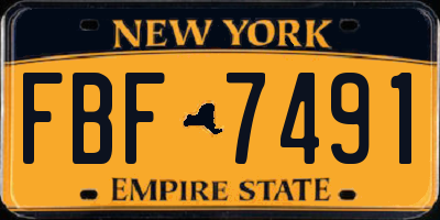 NY license plate FBF7491