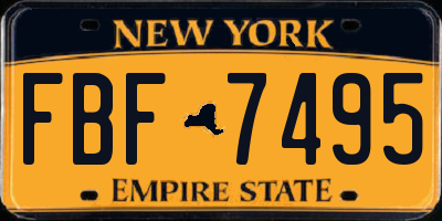 NY license plate FBF7495