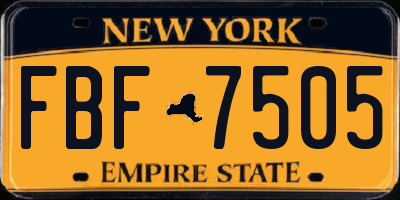 NY license plate FBF7505