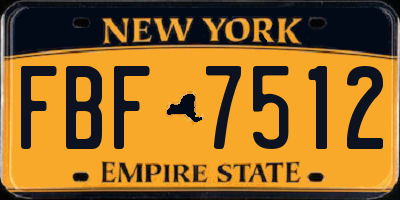 NY license plate FBF7512