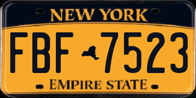 NY license plate FBF7523