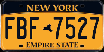 NY license plate FBF7527