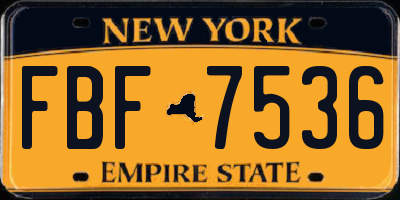 NY license plate FBF7536