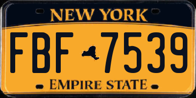 NY license plate FBF7539