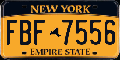 NY license plate FBF7556