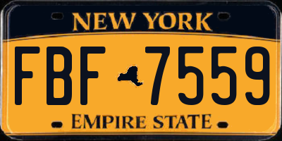 NY license plate FBF7559