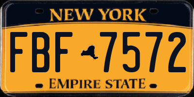 NY license plate FBF7572