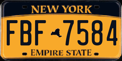 NY license plate FBF7584